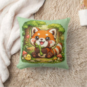 Coussin Kawaii Peluche Panda Rouge Mignon (Couverture)