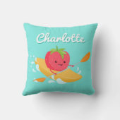 Coussin Kayaking Cute fraise (Verso)