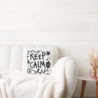 Coussin Keep Calm Bold Typography Black and White