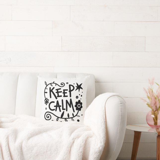 Coussin Keep Calm Bold Typography Black and White (Canapé)