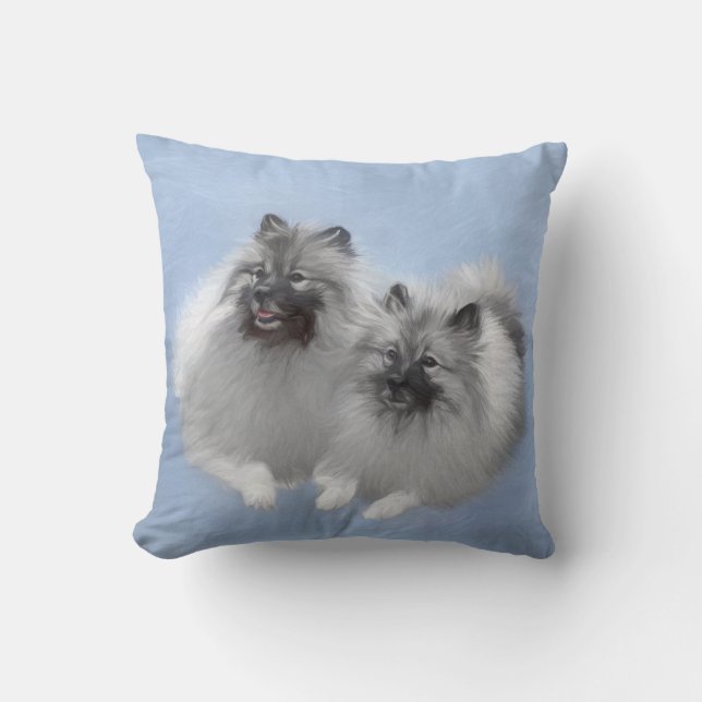 Coussin Keeshond Paire de Kees Peinture Art animal origina (Recto)
