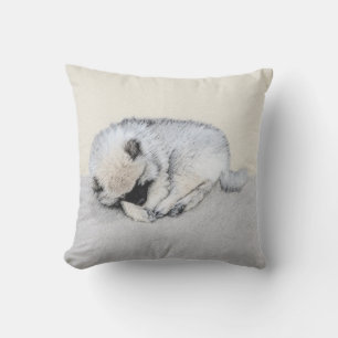 Coussin Keeshond Sleeping Puppy Peinture Chien Art origina