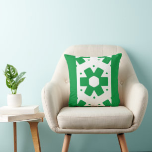 Coussin Kelly Décor vert et blanc