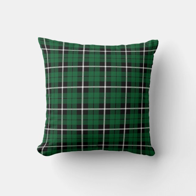 Coussin Kelly vert irlandais vert blanc/noir rayure (Recto)