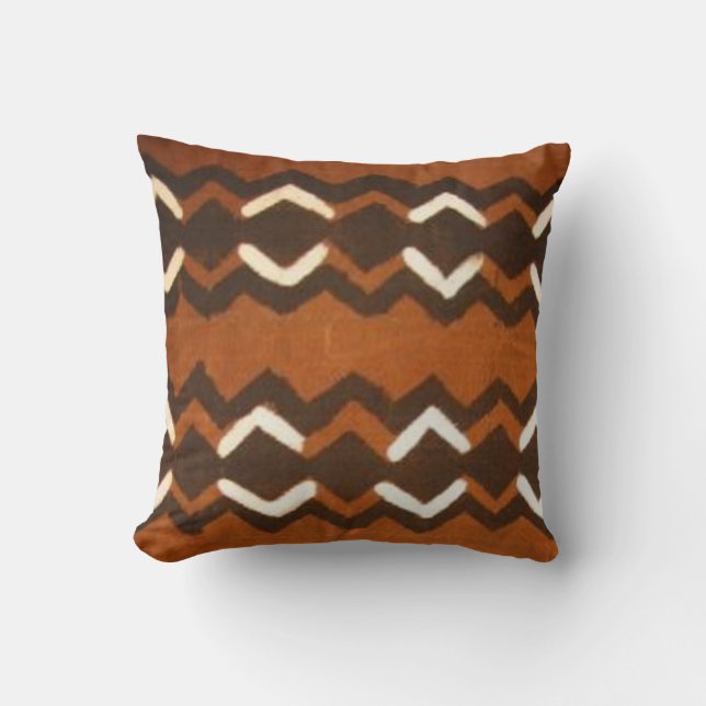 Coussin kenyan de motif de tissu de boue (Recto)