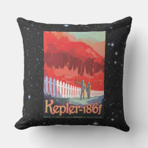 Coussin Kepler 186f Là où l'herbe est toujours rouge