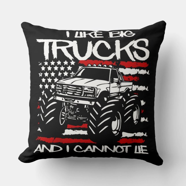 Coussin Kids I like big trucks (Recto)