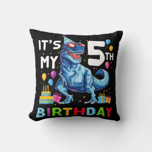 Coussin Kids Rawr I'm 5 5th Birthday T Rex Dinosaur Party