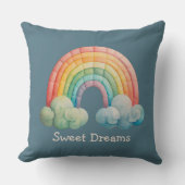 Coussin Kids Whimsical Pastel Rainbow in Clouds (Recto)