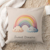 Coussin Kids Whimsical Pastel Rainbow in Clouds (Couverture)