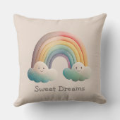 Coussin Kids Whimsical Pastel Rainbow in Clouds (Verso)