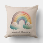 Coussin Kids Whimsical Pastel Rainbow in Clouds (Recto)