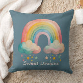 Coussin Kids Whimsical Pastel Rainbow in Clouds (Couverture)