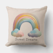 Coussin Kids Whimsical Pastel Rainbow in Clouds (Recto)