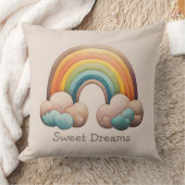 Coussin Kids Whimsical Pastel Rainbow in Clouds (Couverture)
