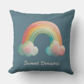 Coussin Kids Whimsical Pastel Rainbow in Clouds (Recto)