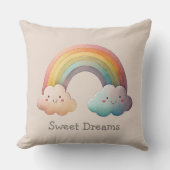 Coussin Kids Whimsical Pastel Rainbow in Clouds (Recto)