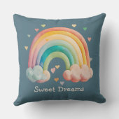 Coussin Kids Whimsical Pastel Rainbow in Clouds (Verso)