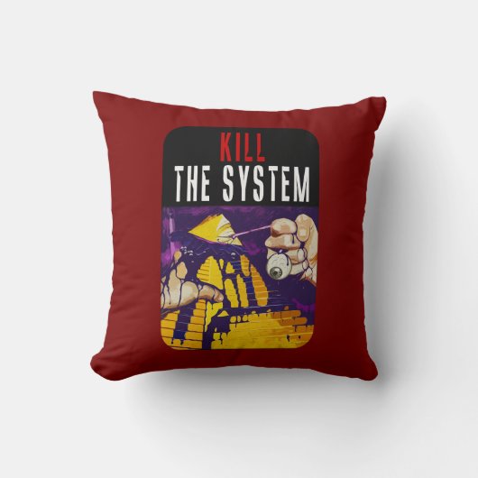 Coussin Kill the System Anti-Establishment Pyramid Eye Art (Recto)