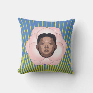 Coussin Kim Jong Un avec Magnolia et Yellow Rays