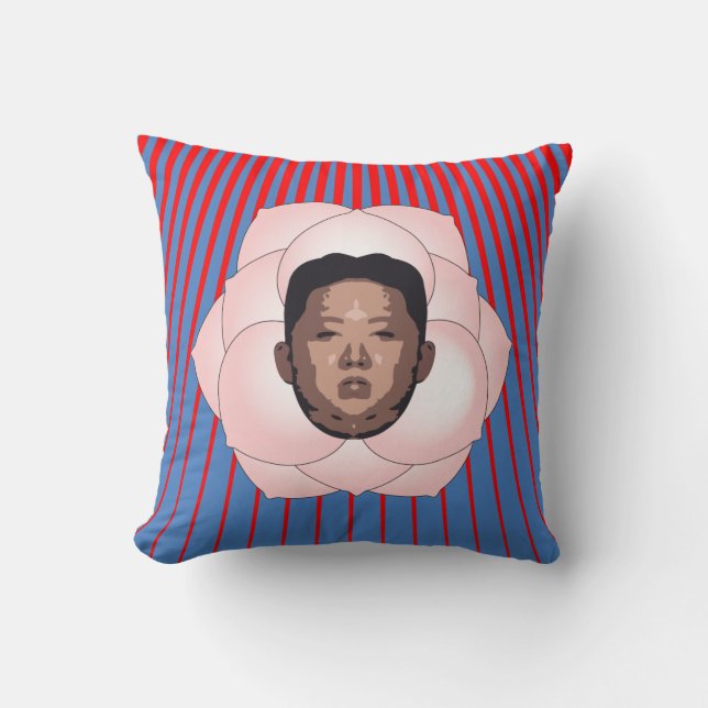 Coussin Kim Jong Un sur Magnolia et Red Rays (Recto)