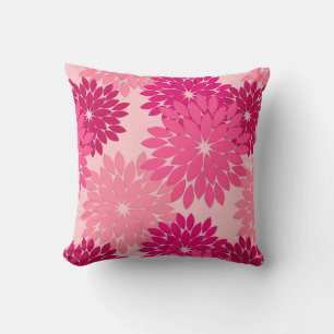 Coussin Kimono floral moderne Impression, Coral rose