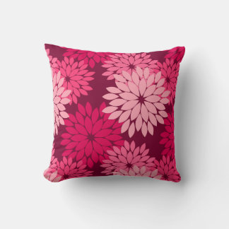 Coussin Kimono floral moderne Imprimer, Coral rose et Bour
