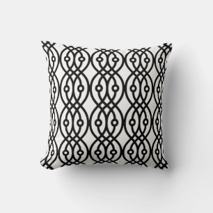 Coussin Kimono imprimé, noir sur blanc