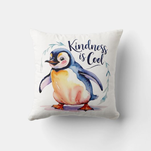 Coussin Kindness Est Cool Pingouin Jeu d'oreiller (Verso)