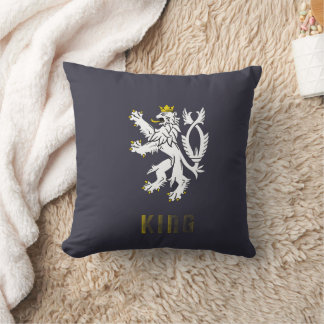 Coussin King Lion Crest Decorative Pillow