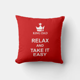 Coussin King papa relax & prendre facile rouge blanc couss