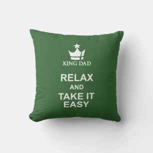 Coussin King papa relax & prendre facile vert blanc coussi