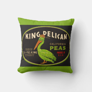 Coussin King Pelican California pois crate étiquette