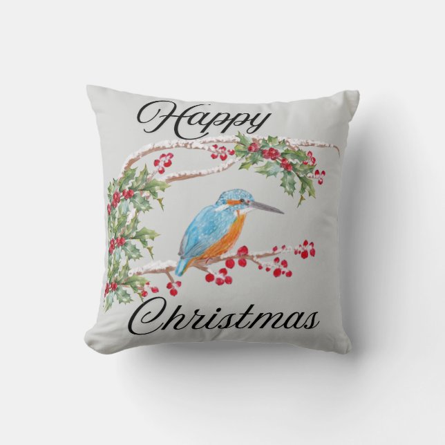 Coussin Kingfisher Christmas (Recto)