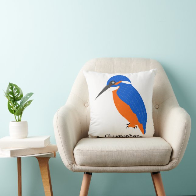 Coussin Kingfisher Design Personalised (Chaise)