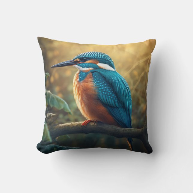Coussin Kingfisher Majestic : L'art vibrant de la nature (Recto)