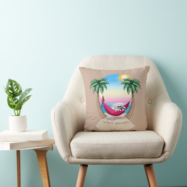 Coussin KiniArt Bichon Douces Rêves Plage (Chaise)