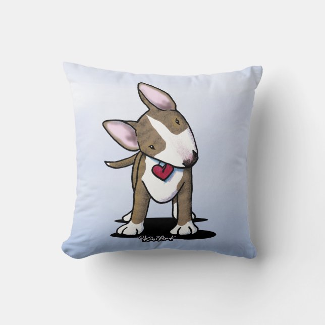 Coussin KiniArt Bull Terrier bringé (Recto)
