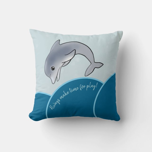 Coussin KiniArt Dauphin Océan (Recto)