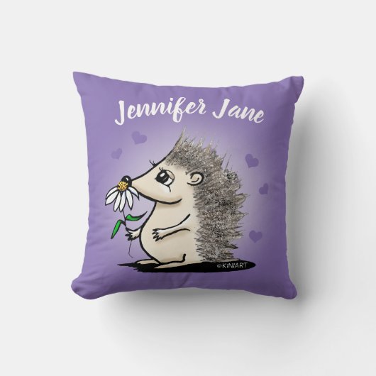 Coussin KiniArt Hérisson Personnalisé (Recto)
