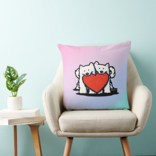 Coussin KiniArt Samoyed Heartfeel Duo