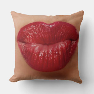 Coussin Kiss Kiss Red Lips Love