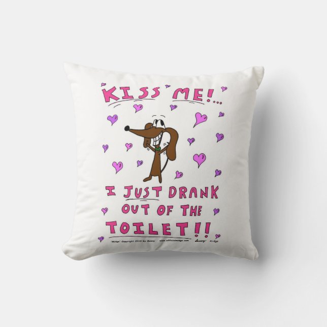 Coussin "KISS ME" - Noir (Recto)