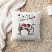 Coussin Kit de tambour Né à Rock & Roll Drummer Kid Drummi (Couverture)