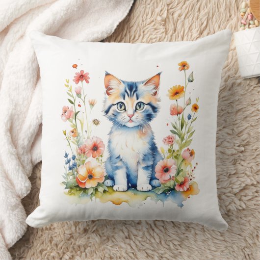 Coussin Kit Nounours Personnalisé et Fleurs Nom de Bébé (Couverture)