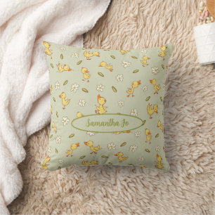 Coussin Kits mignons et drôles sur vert clair