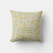Coussin Kits mignons et drôles sur vert clair (Recto)