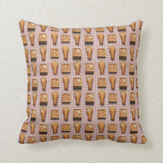 Coussin Kitsch drôle de poulet frit et de hippie de