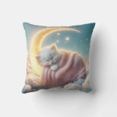 Coussin Kitten dormant sur une lune de croissant (Verso)