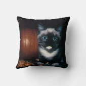 Coussin Kitten et Citrouille pour Halloween (Verso)